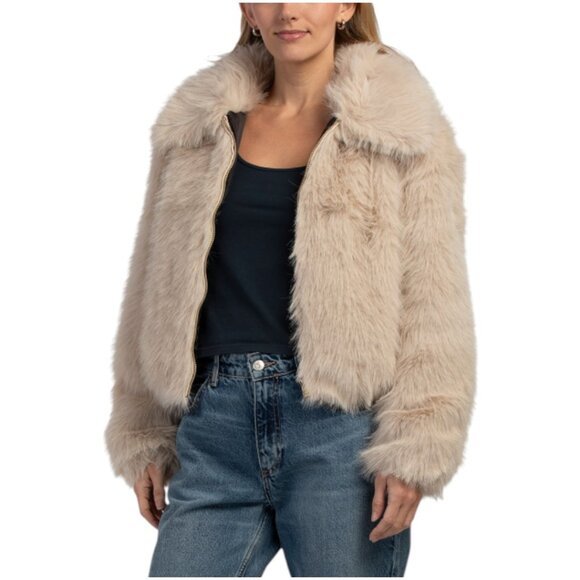 JASON WU Cropped Faux Fur Bomber Jacket - Picture 1 of 3
